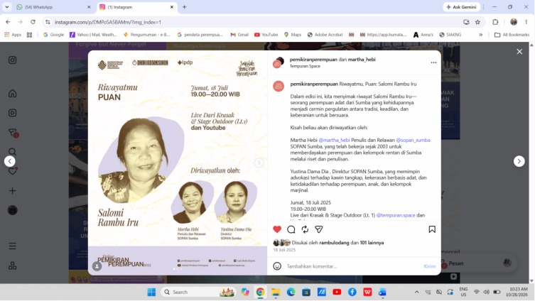 Riwayatmu, Puan: Salomi Rambu iru